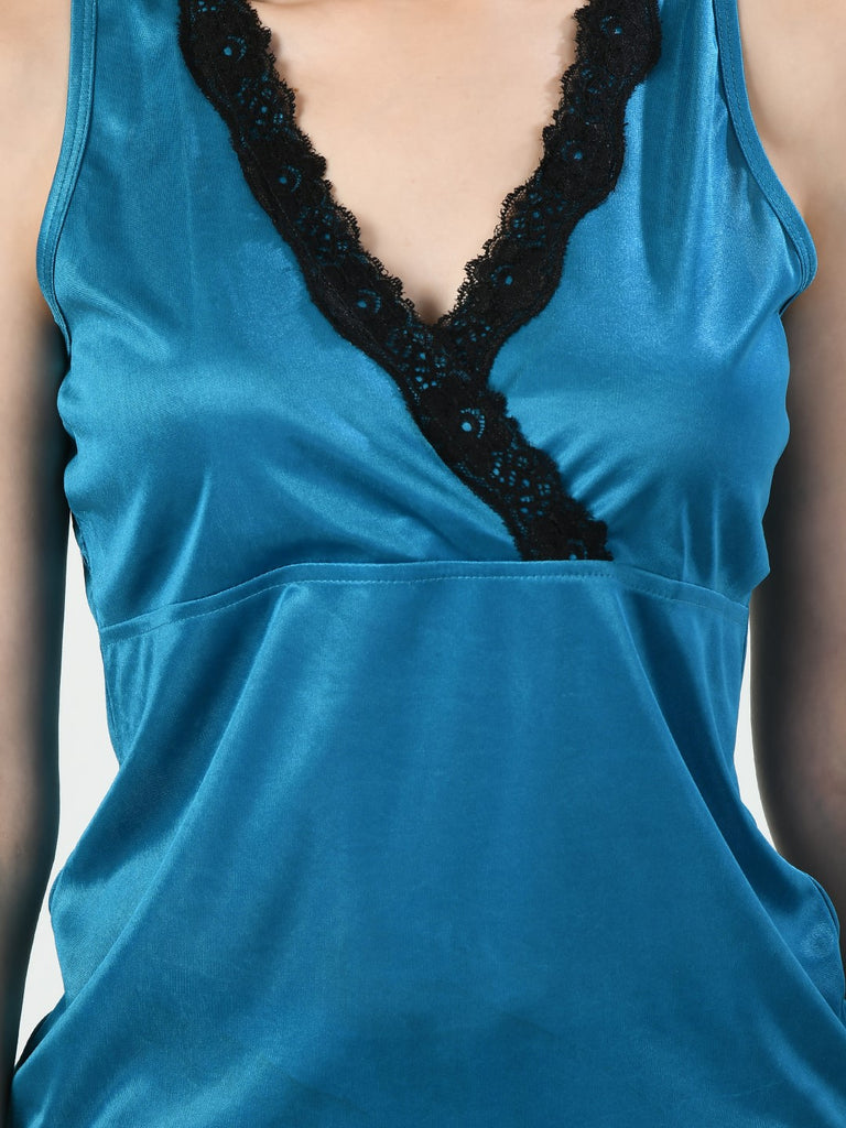 Women's Satin Blue Nightdress