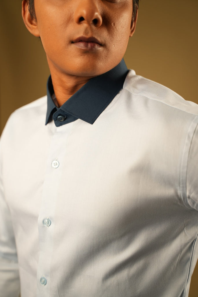 Men's Light Blue Color Dark Kola Shirt Full Sleeves Casual Shirt