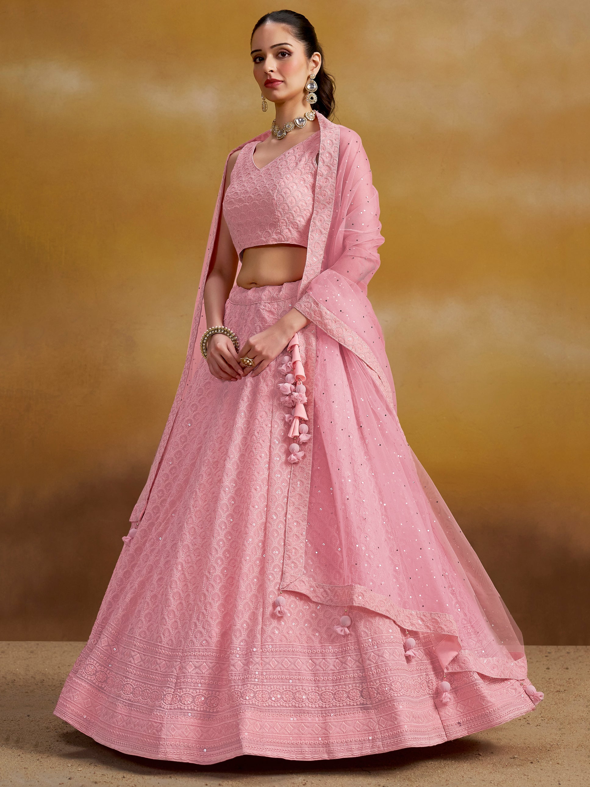 light pink indian dress Light Pink Gota Patti Embroidery Sharara Suit features ethnic and elegant indian festive wear collection Shop This outfit For $91.00 USD At Hatkay.com Search for Product Code :- ARW-5430 [