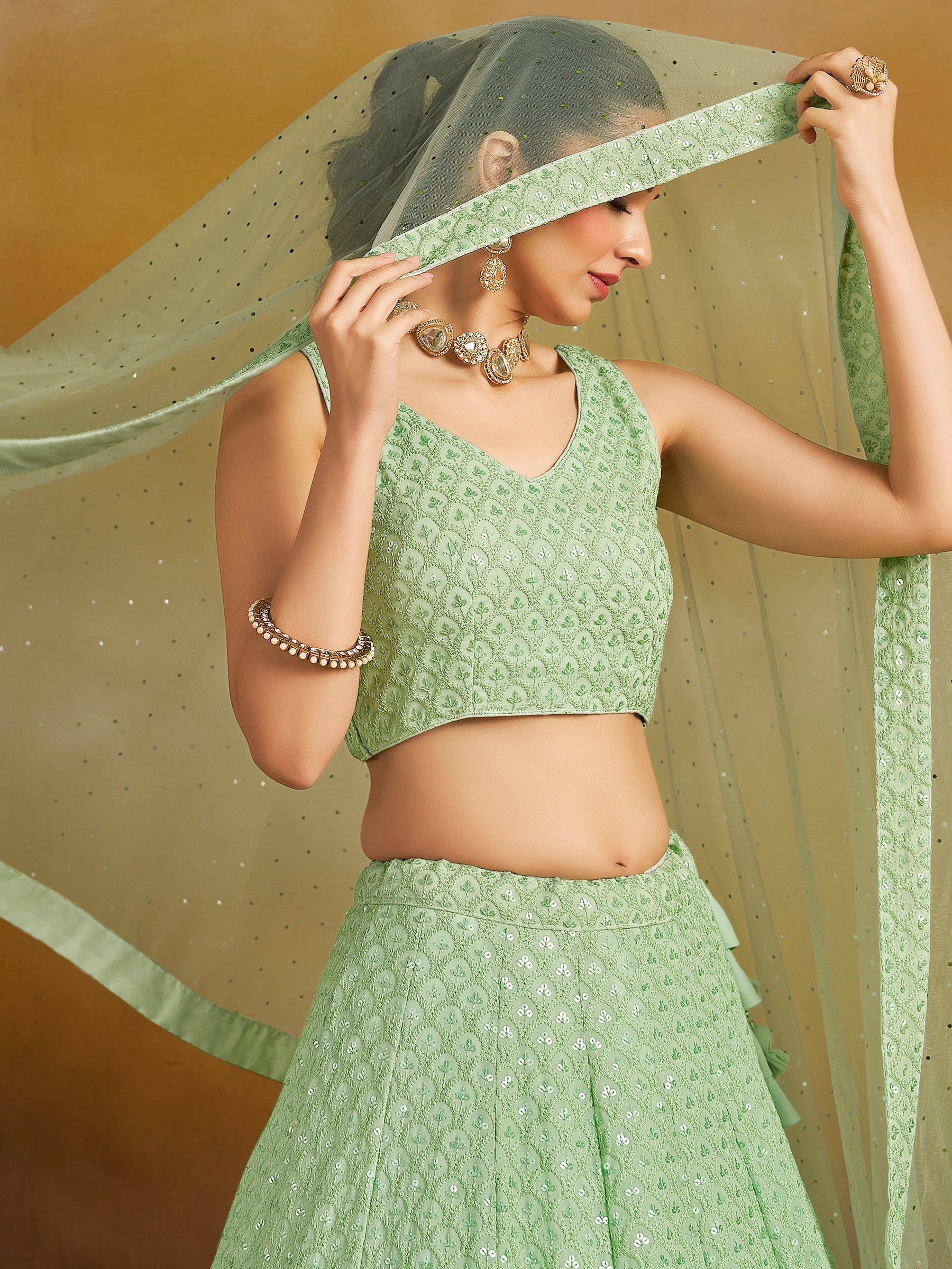 green emerald velvet dress Women's Gorgeous Mint-Green Sequins and Thread Embroidered Georgette Designer Indian Wedding & Party Wear Lehenga Choli Dress green emerald velvet dress Women's Gorgeous Mint-Green Sequins and Thread Embroidered Georgette Designer Indian Wedding & Party Wear Lehenga Choli Dress