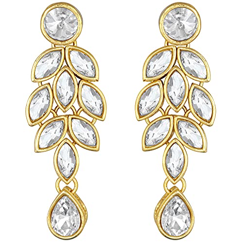 Women's 18kgoldplatedcrystalstonestuddedpearlchokersetforwomenml285m