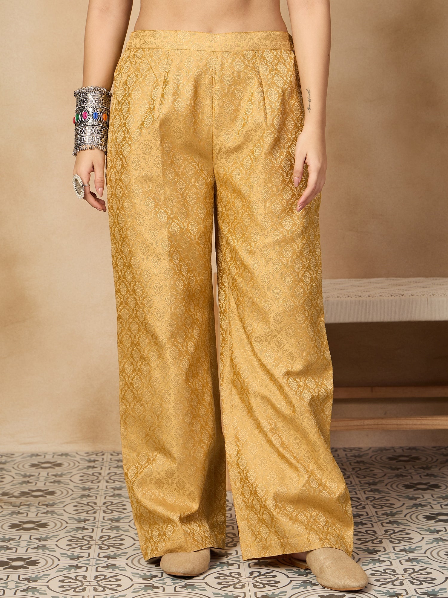 Women's Golden Brocade Pant - InWeave