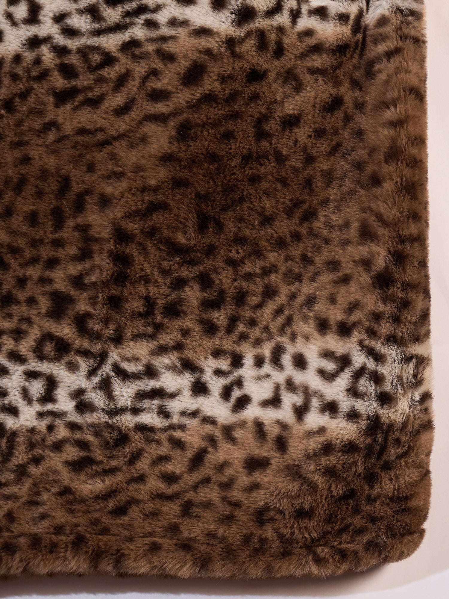 Women's Brown Leopard Rabbit Faux Fur Poncho - InWeave