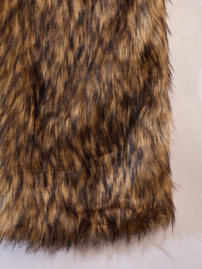 Women's Beige Faux Fur Cape