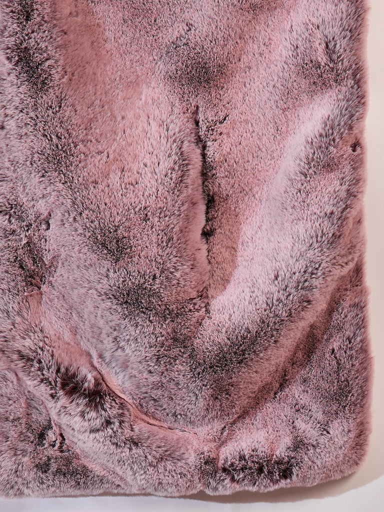 Women's Maroon Icy Snowy Rabbit Faux Fur Cape