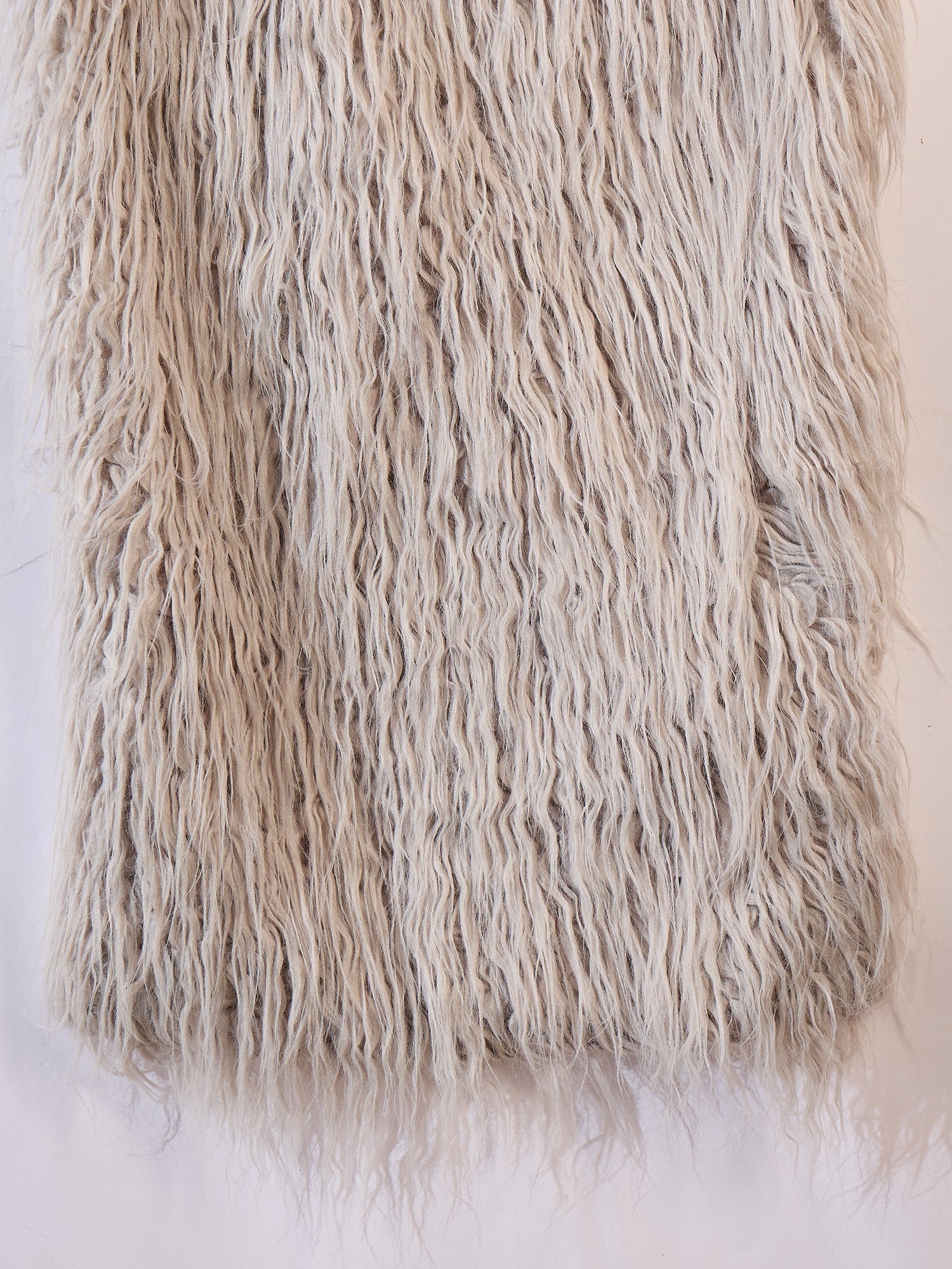 Women's Light Grey Thread Fur Cape - InWeave