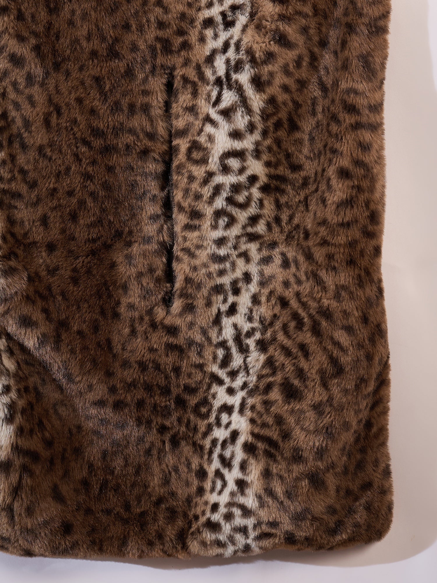 Women's Brown Leopard Half White Rabbit Faux  Fur Cape - InWeave