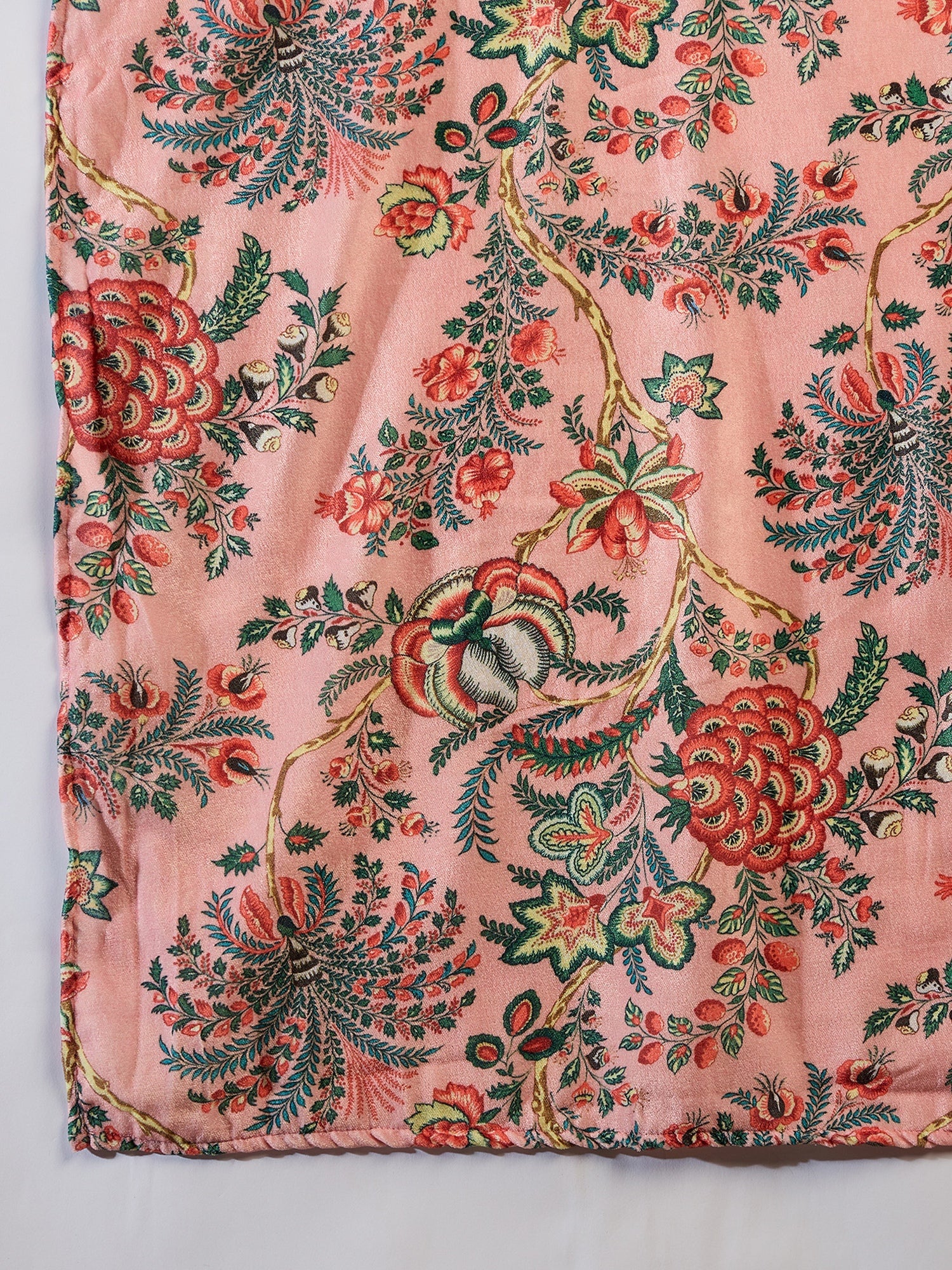 Women's Peach Printed Velvet Shawl - InWeave