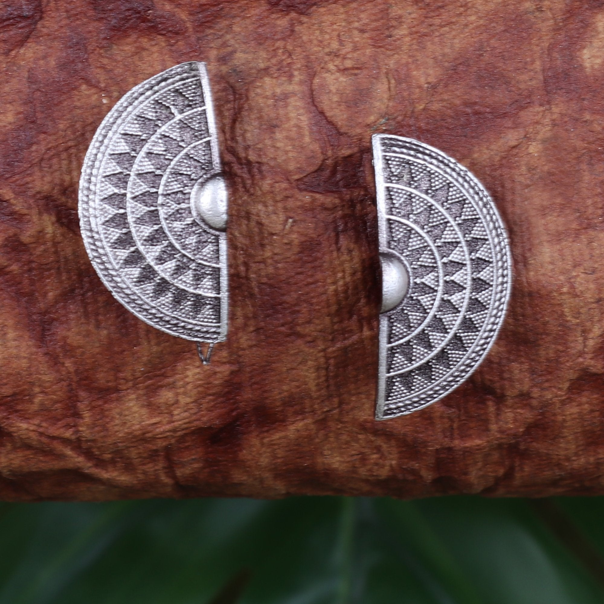 Women's Oxidised Half Moon Earings