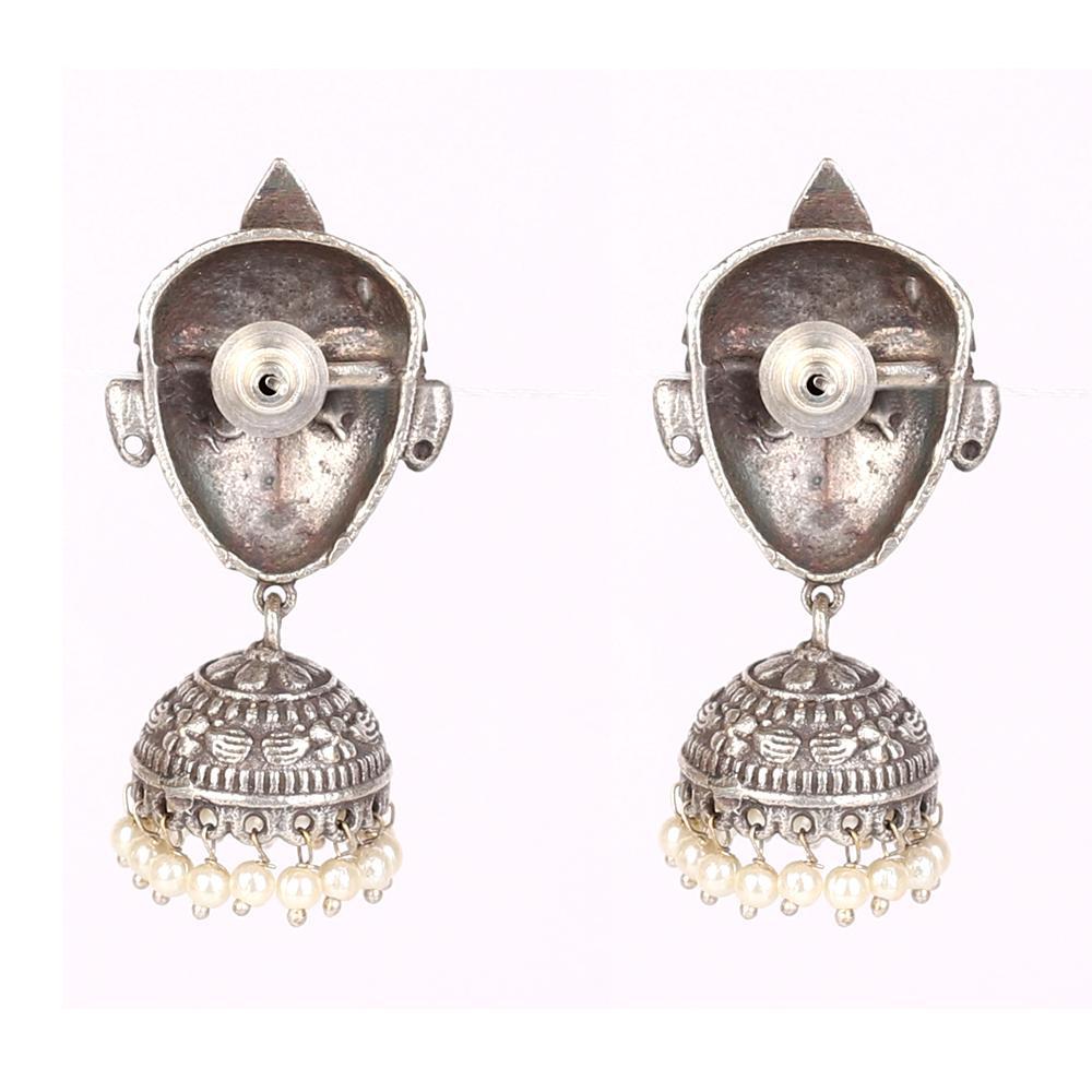 Women's Oxidised German Silver Faces Earrings