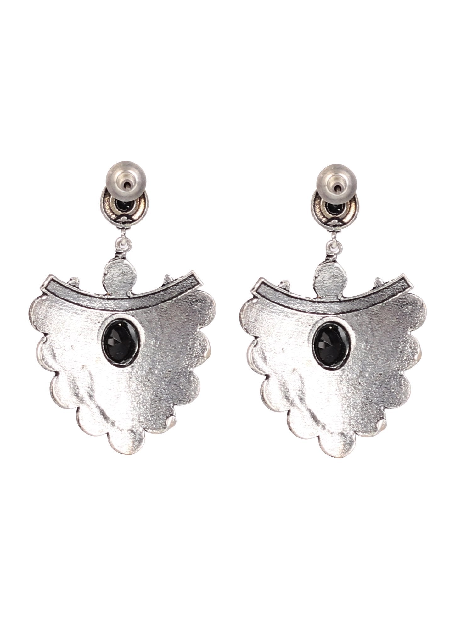 Women's Stone Studded Hanging Earings In German Silver