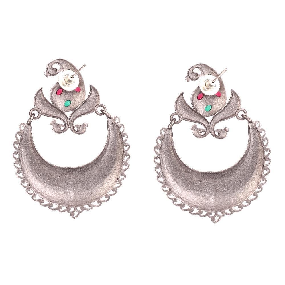 Women's Bird Art Chandbali With Stone Work