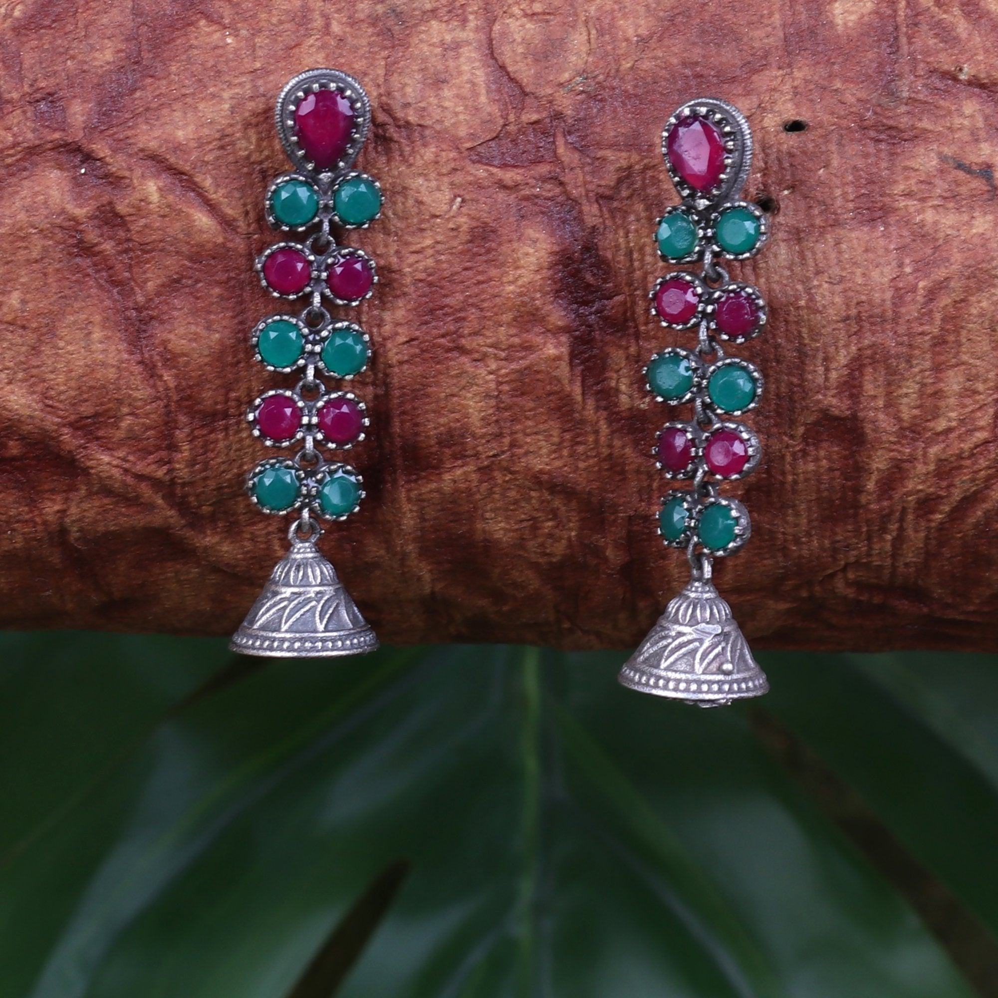 Women's Oxidised Jhumkis With Intricate Work