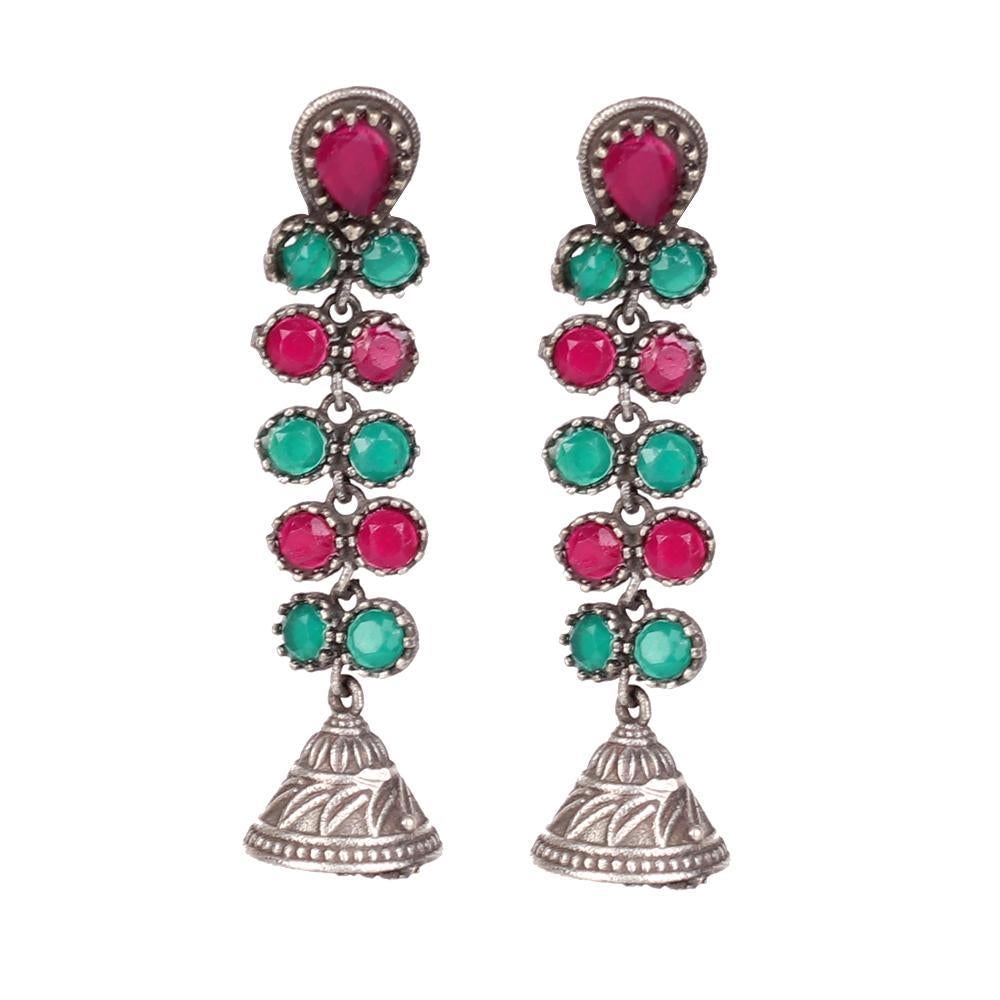 Women's Oxidised Jhumkis With Intricate Work