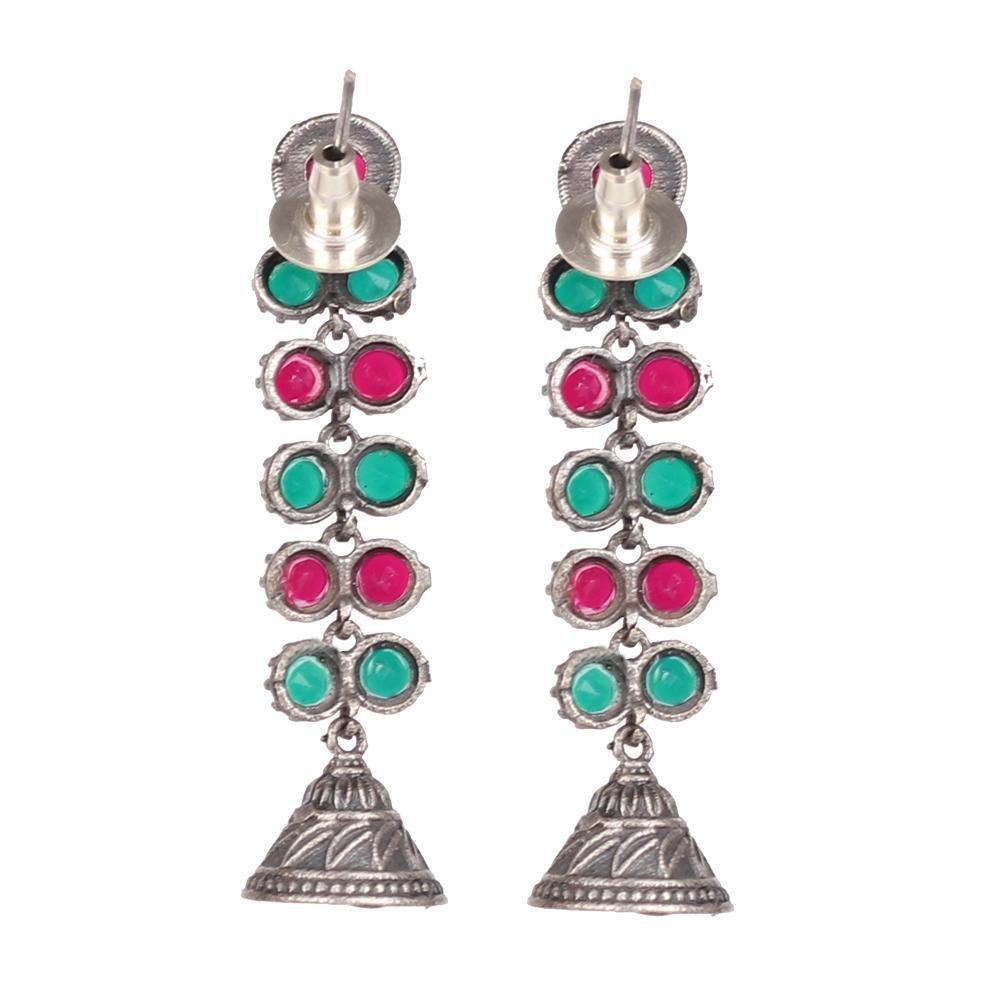 Women's Oxidised Jhumkis With Intricate Work