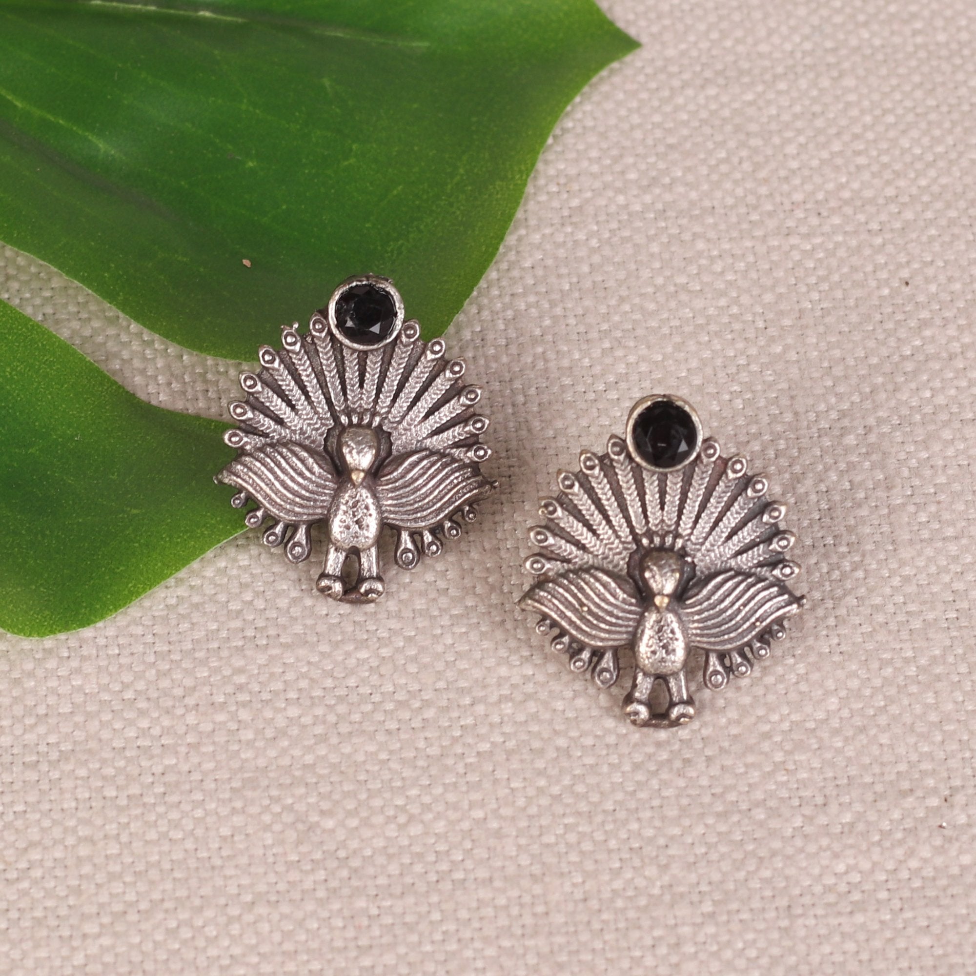 Women's German Silver Earings With Bird Motif