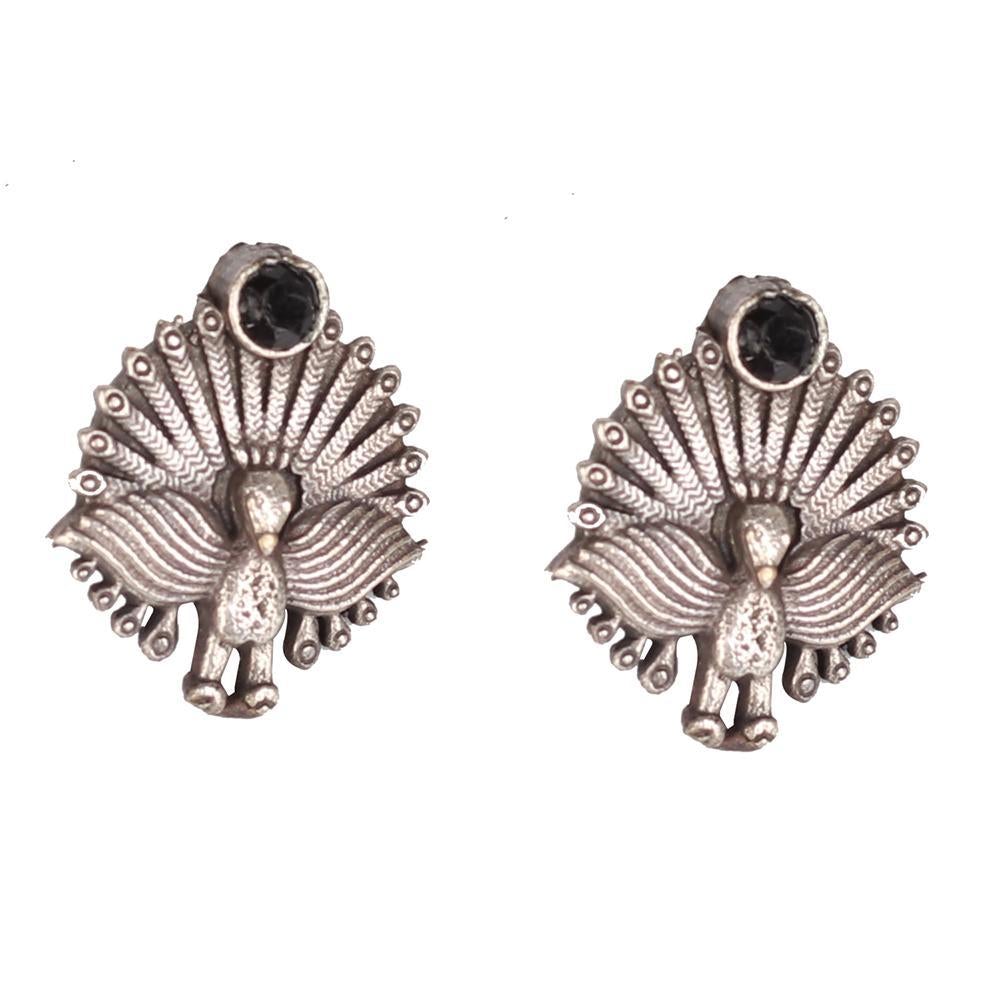 Women's German Silver Earings With Bird Motif