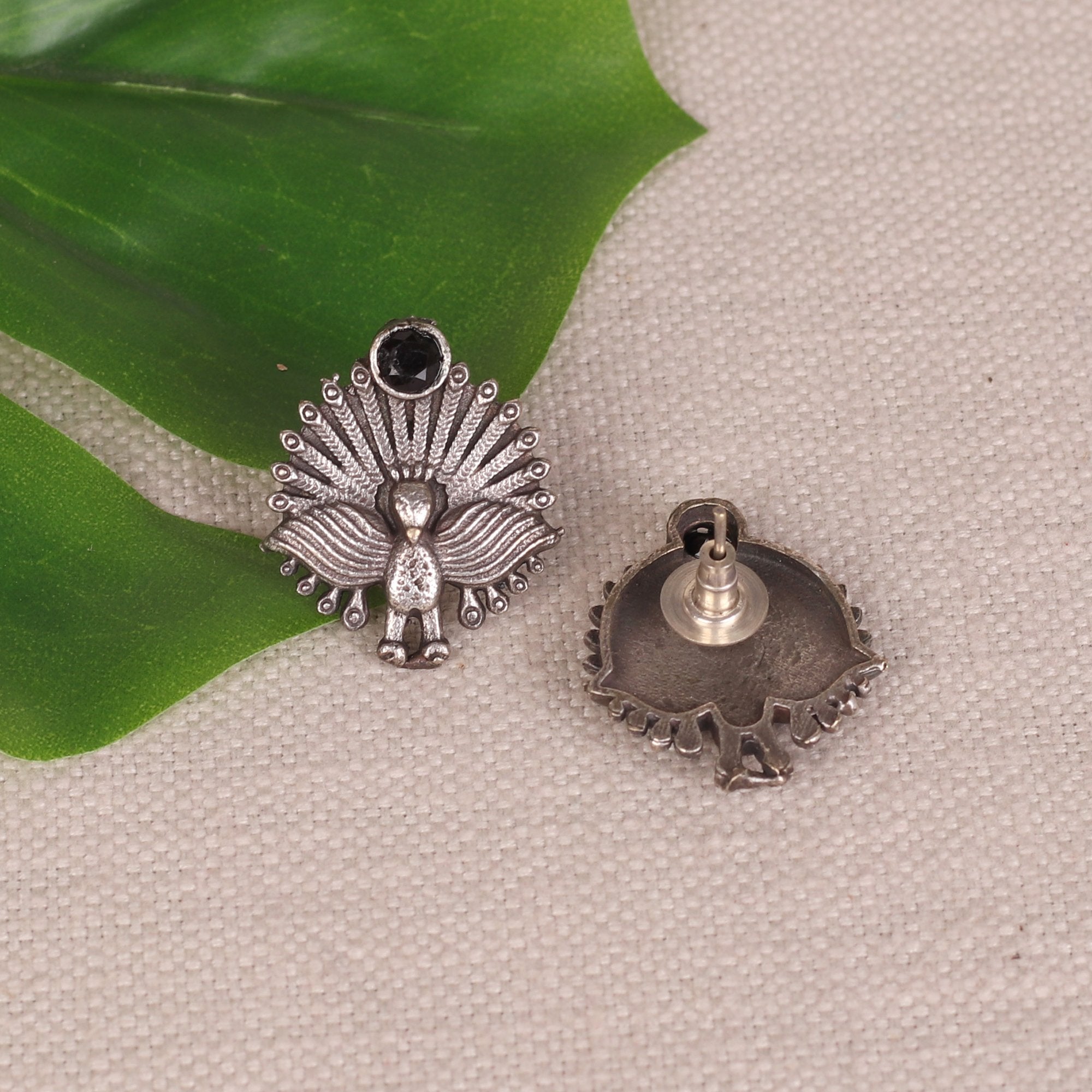 Women's German Silver Earings With Bird Motif