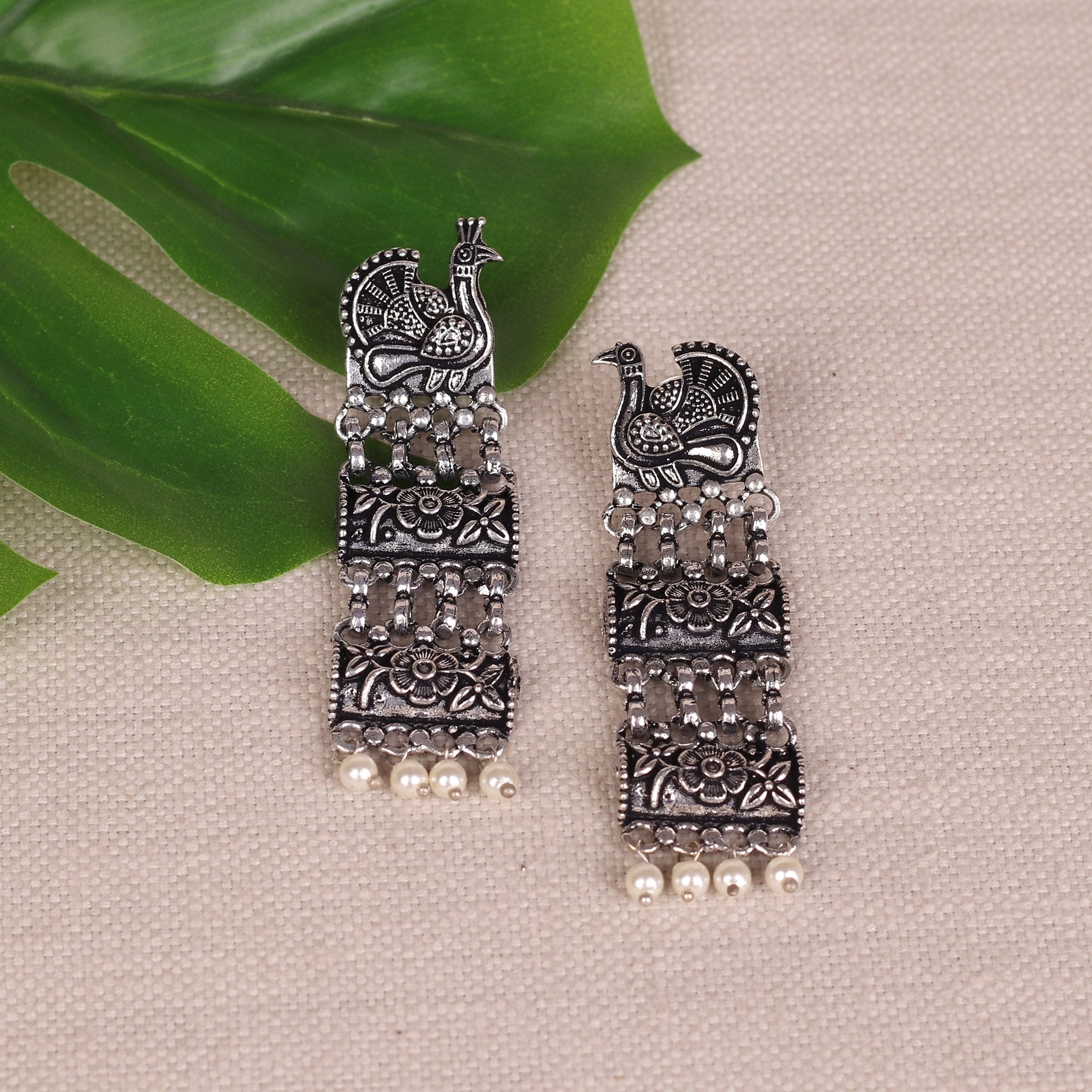 Women's Bird Motif Earings In German Silver