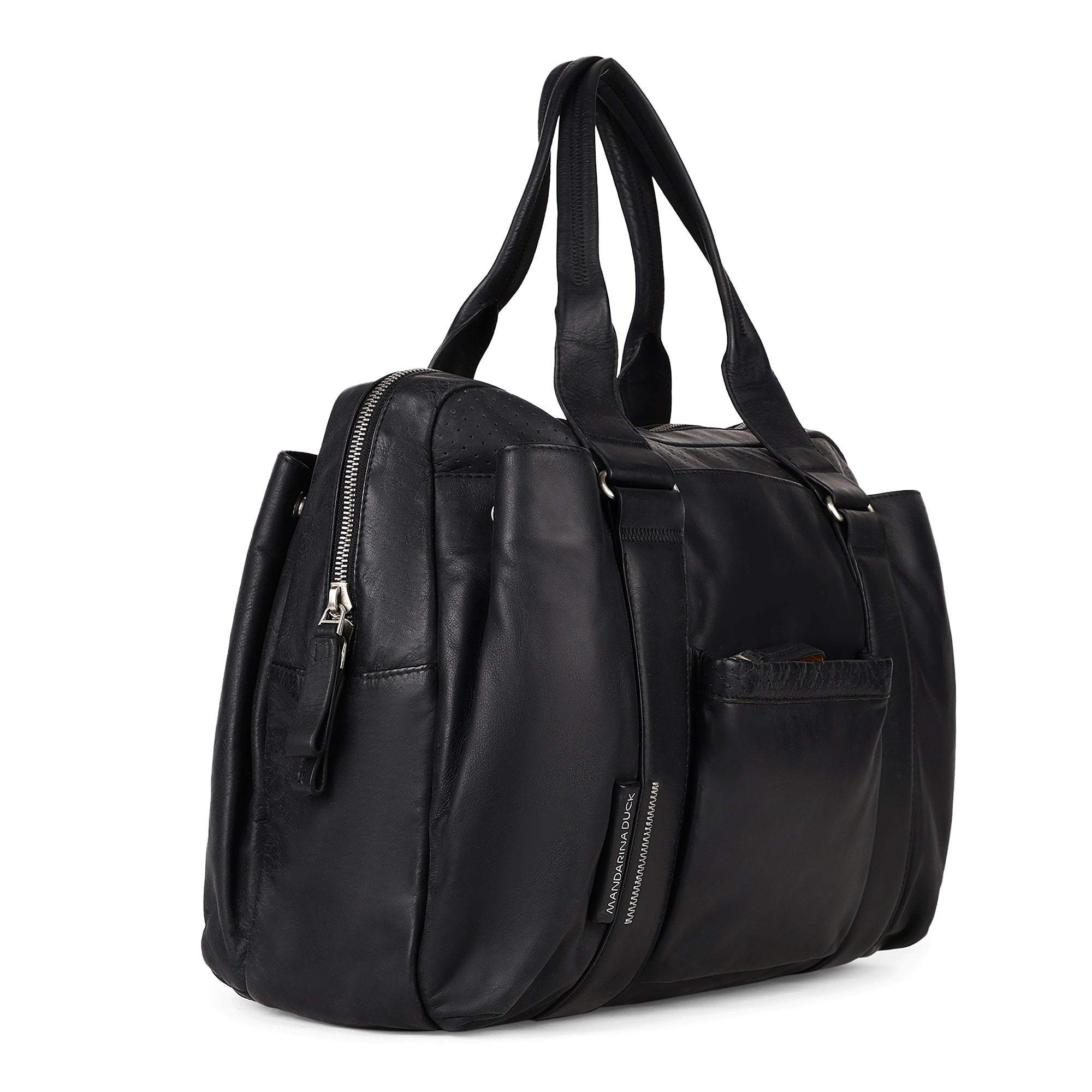 Grace Collection Limited Edition Genuine Leather Black Office Bag - Mandarina Duck