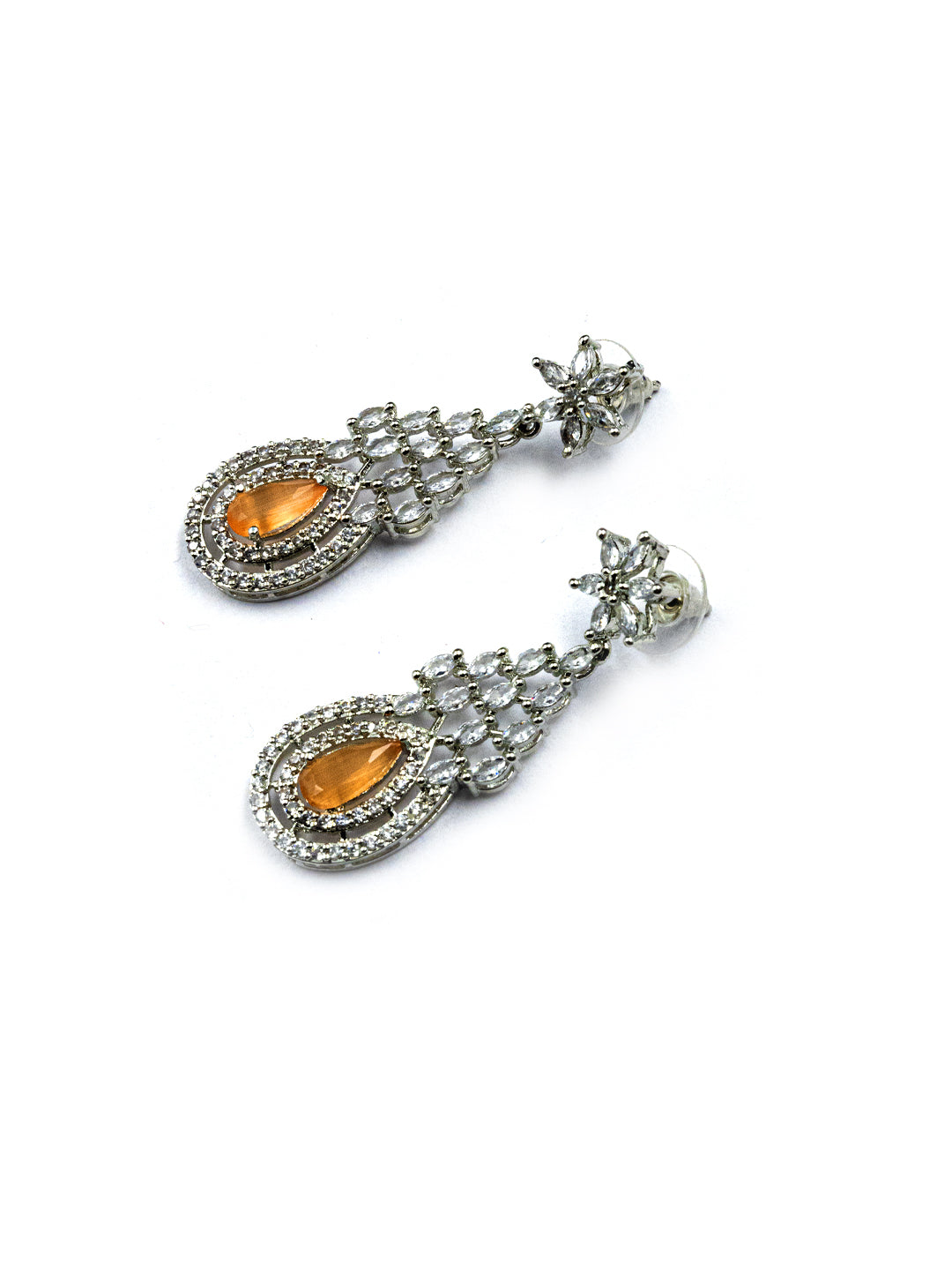 Women's Fashionable Cubic Zirconia Multi Tear Drop Necklace Set for Parties