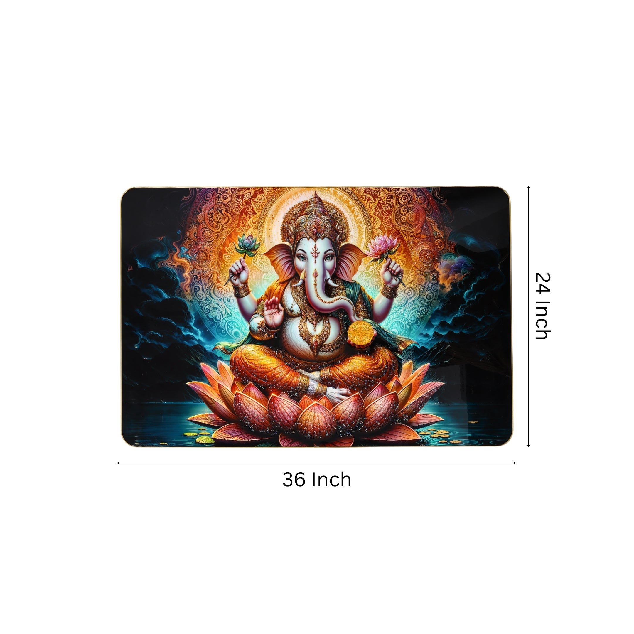 Lord Ganesha Resin Wall Painting - Natriel