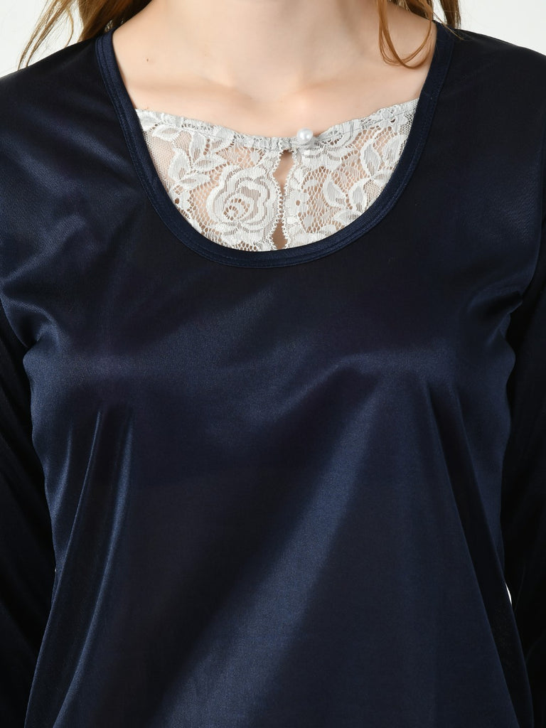 Women's Satin Blue Nightdress