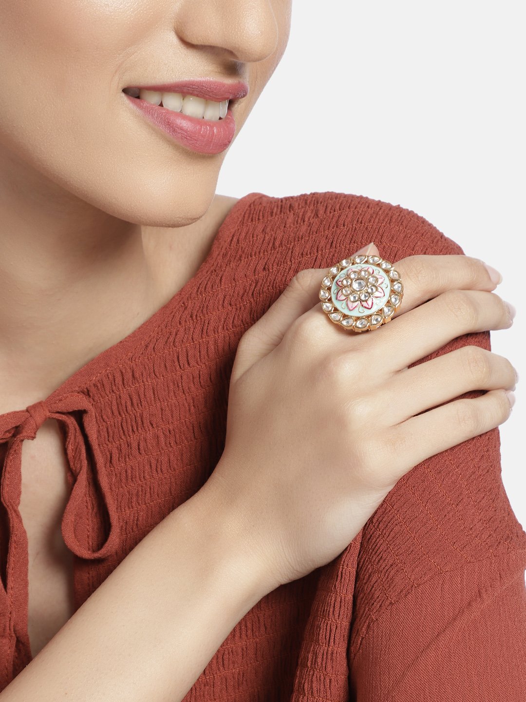 Women's Tradtional Meenakari finger ring