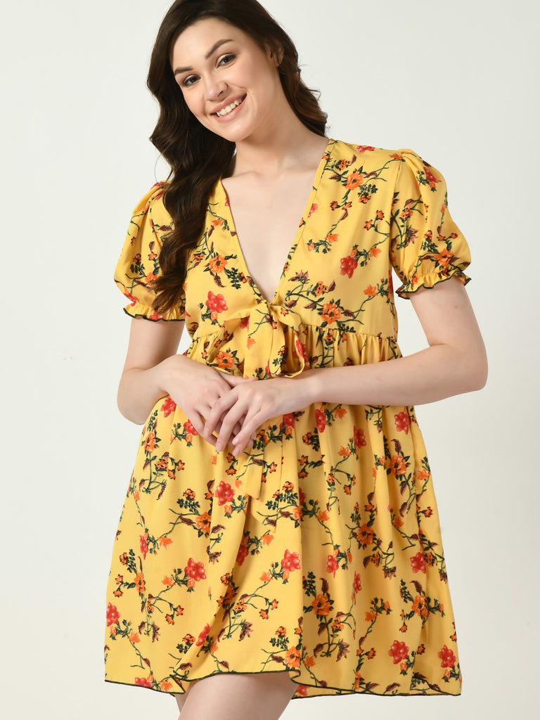 Women's Silk Yellow Nightdress