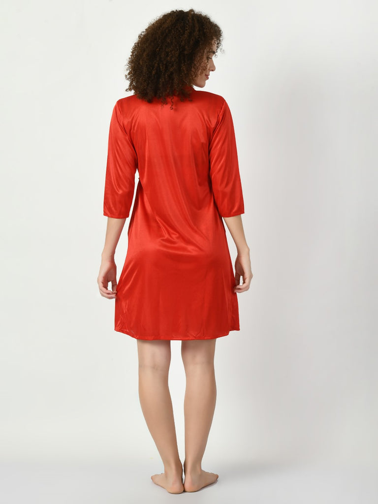 Women's Satin Red Nightdress
