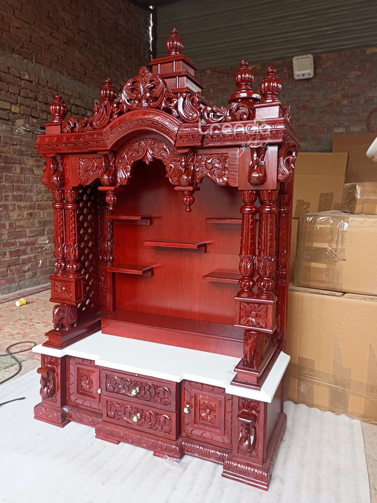 Hand Carved Teak Wood Temple For Home