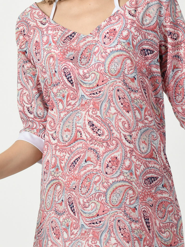 Women's Satin Pink Nightdress