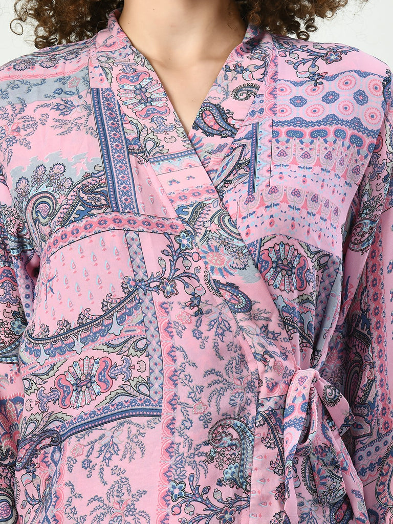 Women's Georgette Pink Nightdress