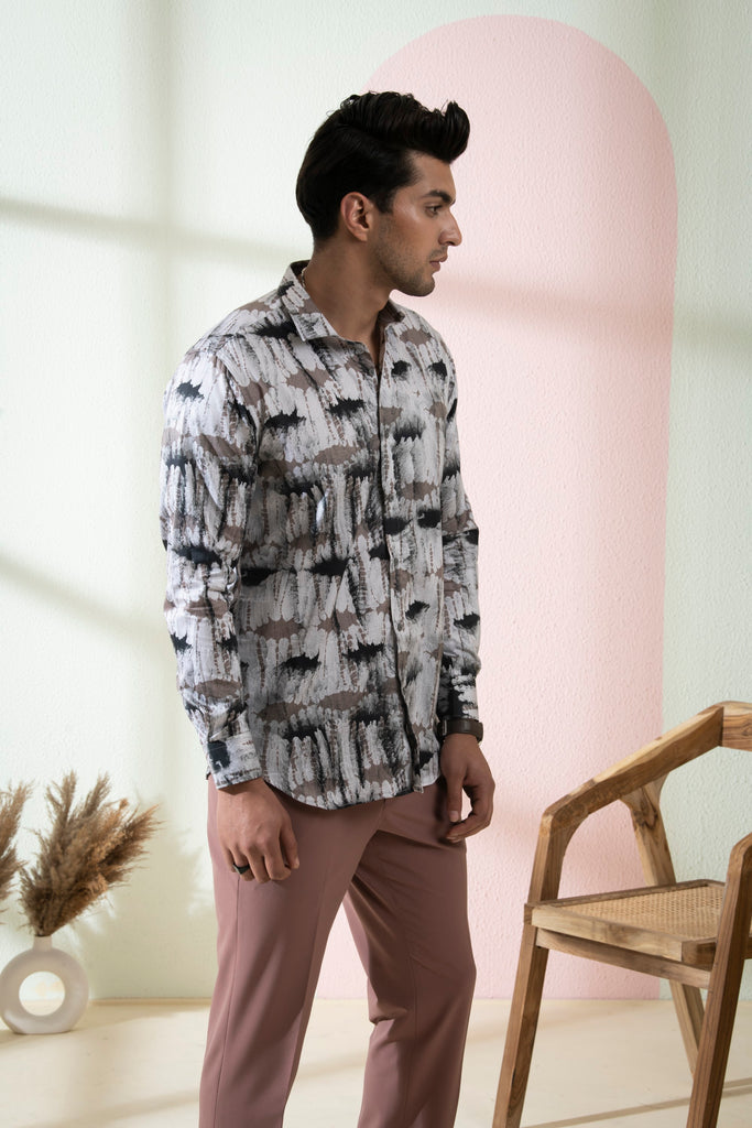 Men's Black Color Caron Full Sleeves Shirt