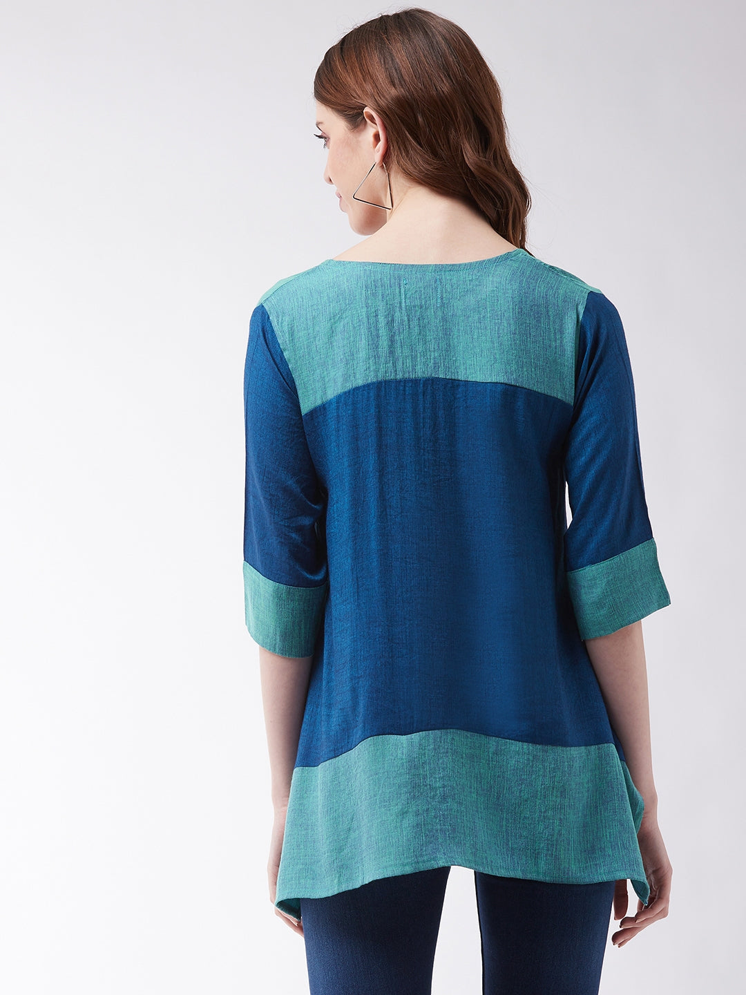 Women's Peacock Blue Top - InWeave