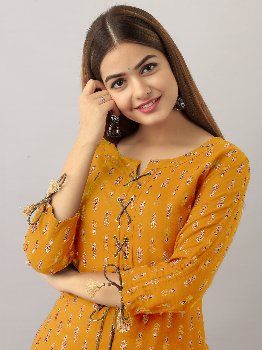 Women's Stylish Straight Kurta In Mustard - Jaipurite