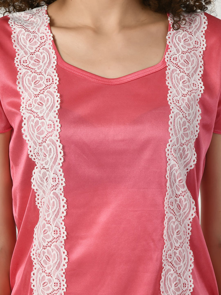 Women's Satin Pink Nightdress