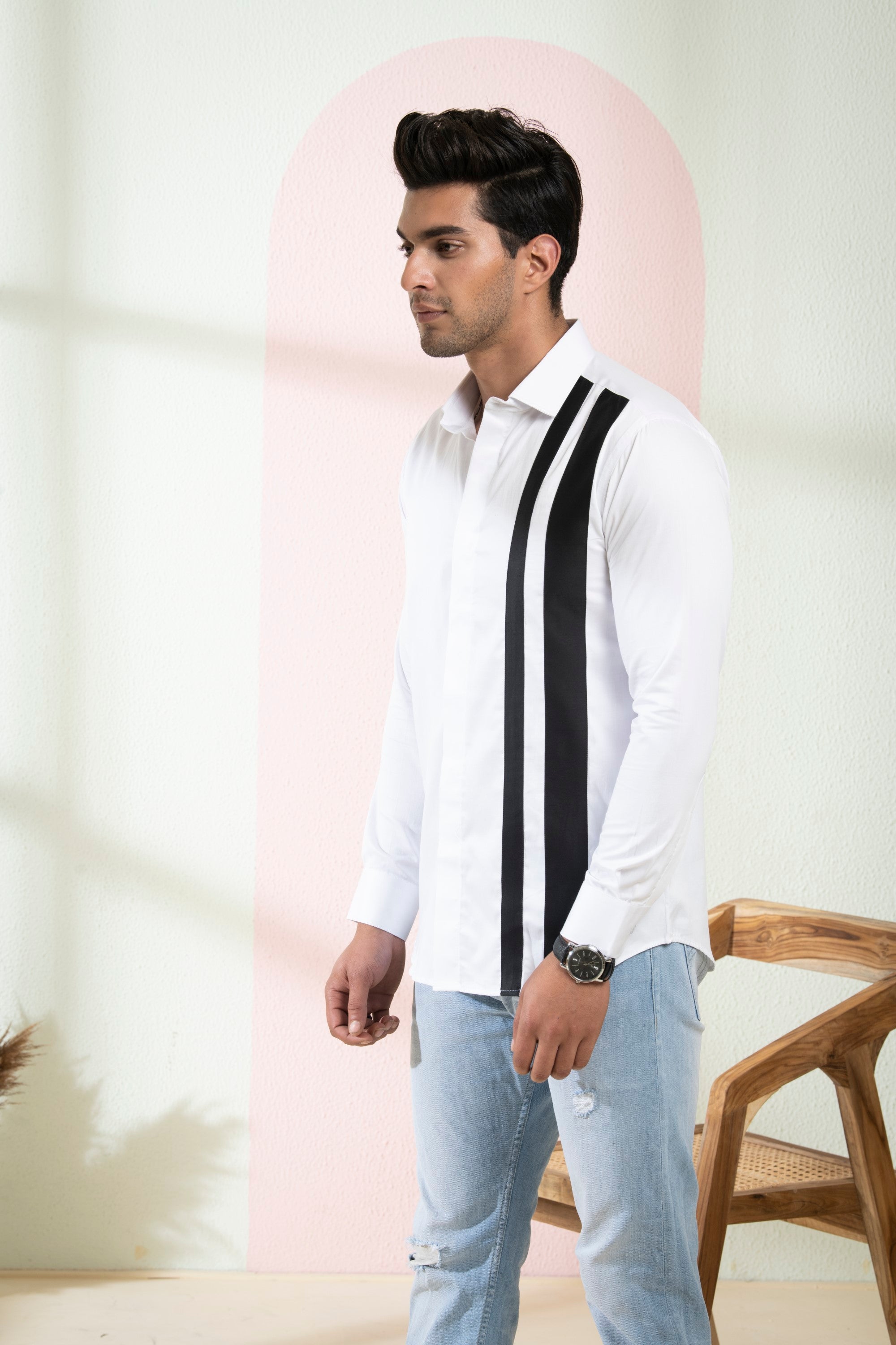 Men's White Color Brumo Full Sleeves Shirt - Hilo Design