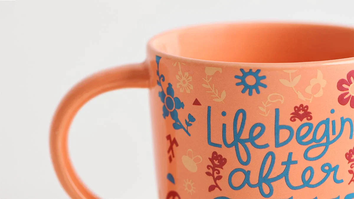 Life Begins After Coffee Mug - Peach - Chumbak