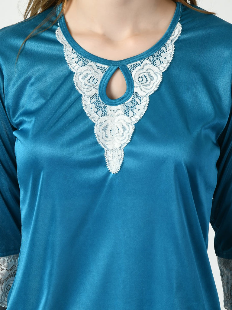 Women's Satin Blue Nightdress