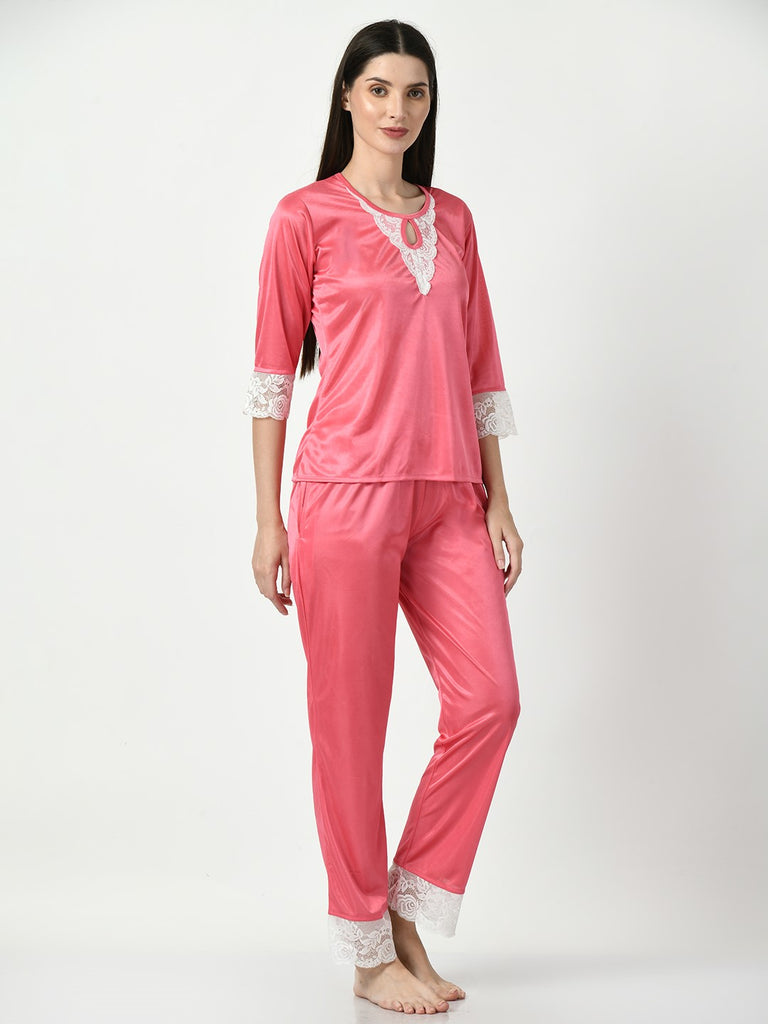 Women's Satin Pink Nightdress