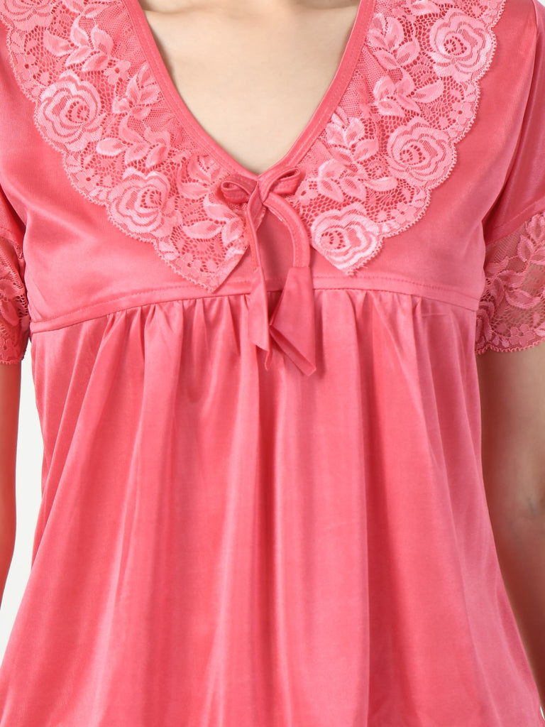 Women's Satin Pink Nightdress