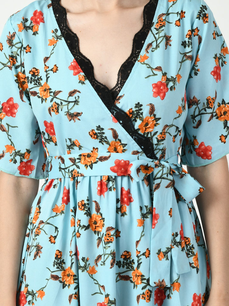 Women's Silk Blue Nightdress