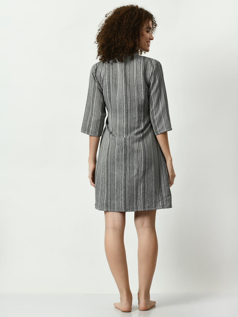 Women's Viscose Rayon Black Nightdress