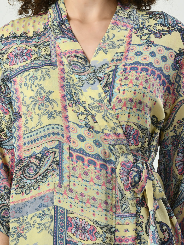 Women's Viscose Rayon Yellow Nightdress