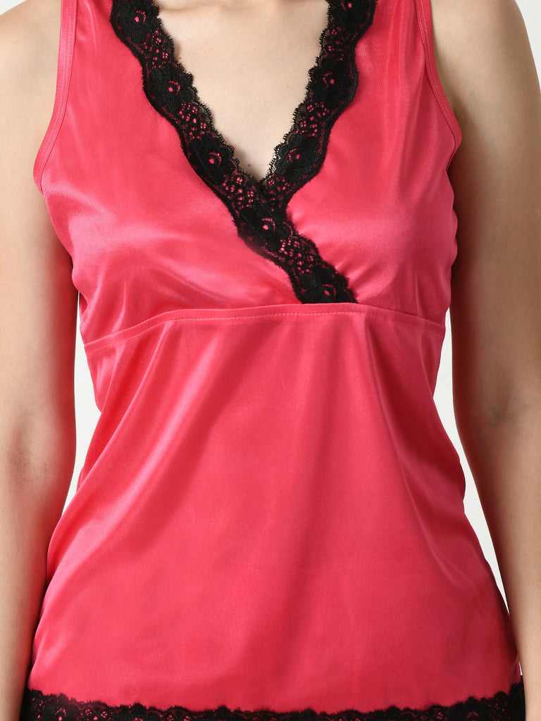 Women's Satin Pink Nightdress