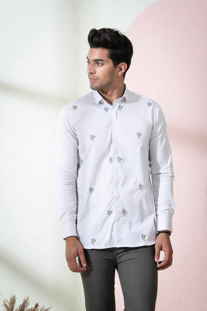 Men's Grey Color Rive Full Sleeves Shirt
