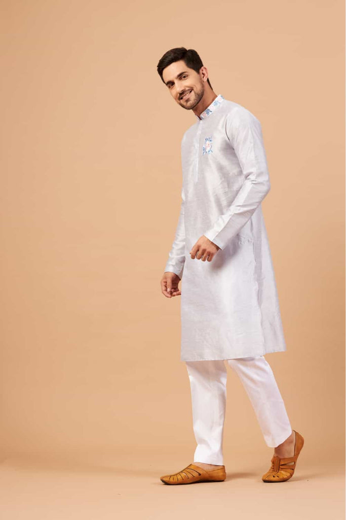 Men's Blue Color Manatee Basik Kurta Cotton