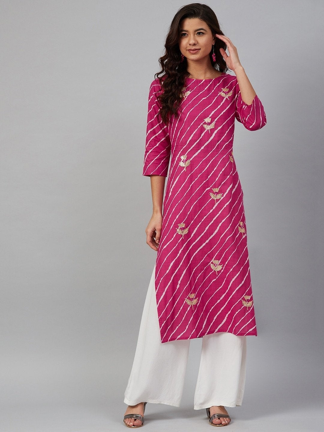 Women's Leheriya Printed Straight Kurta