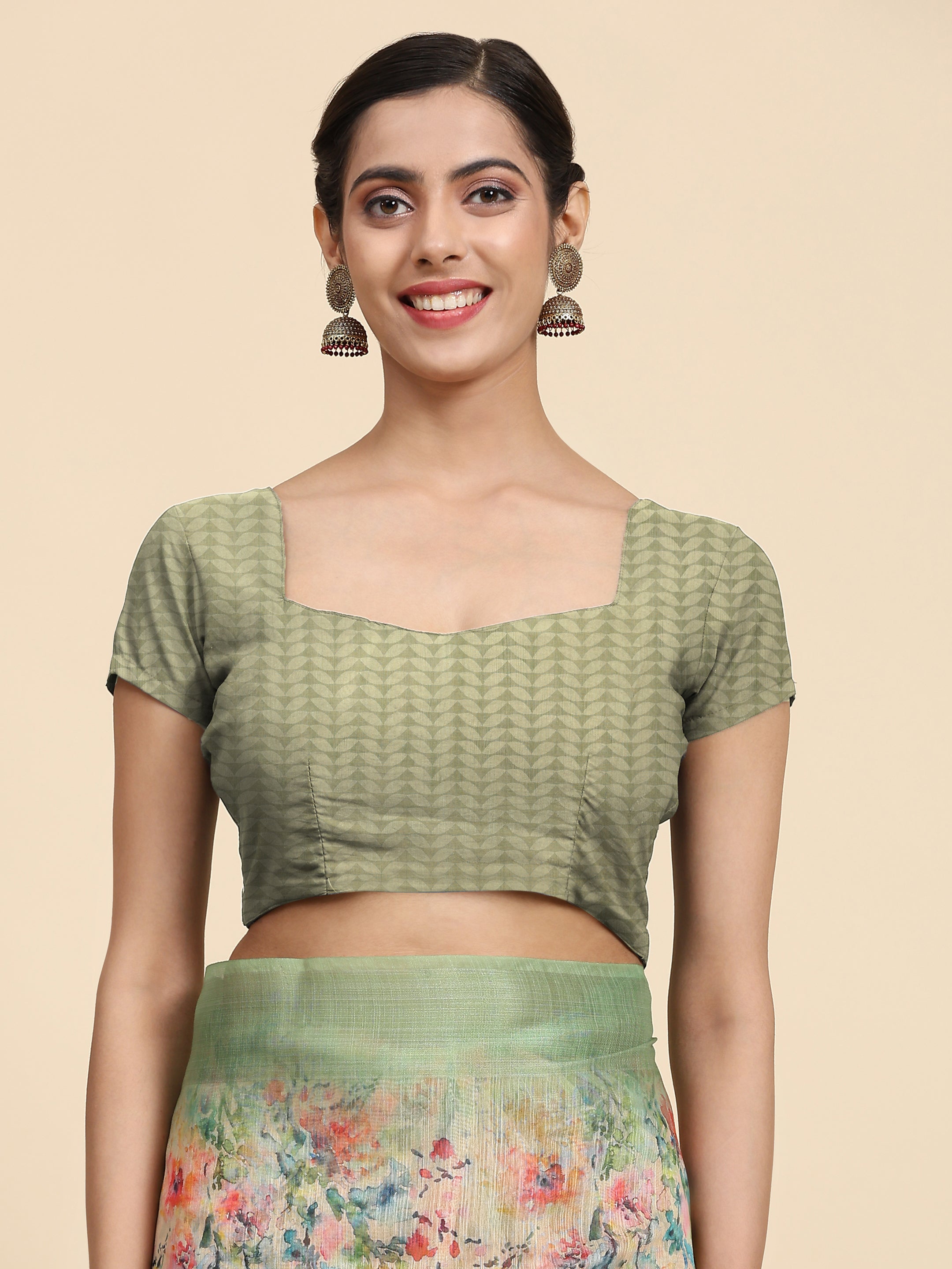 Women's Green Summer Wear Linen Cotton Saree - Vamsee